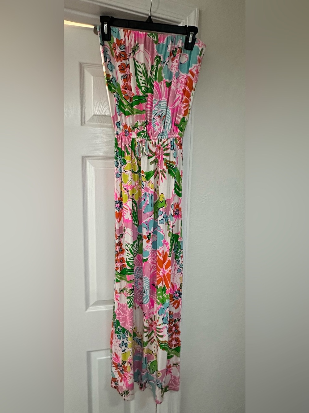 Lilly Pulitzer Floral strapless maxi dress in Pink, Green & Blue